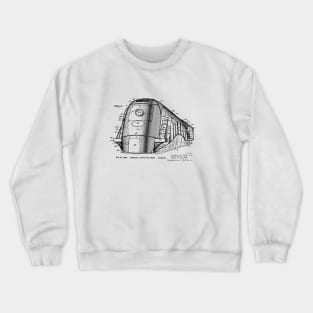 Locomotive Engineer Gift 1939 Train Patent Blueprint Crewneck Sweatshirt